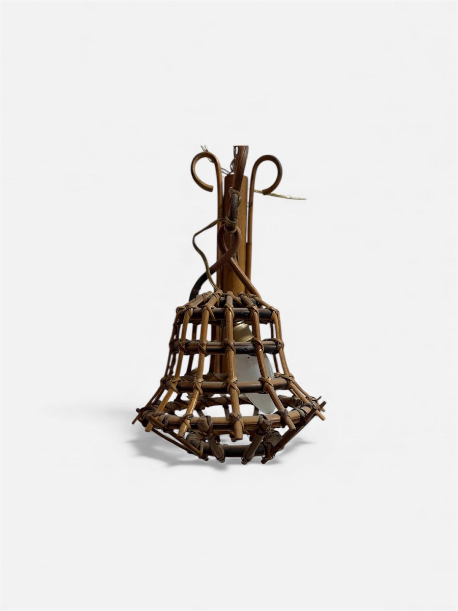 Coppia di Applique in rattan intrecciato, attribuito a Luis Sogno – Italia, anni ’50-photo-2