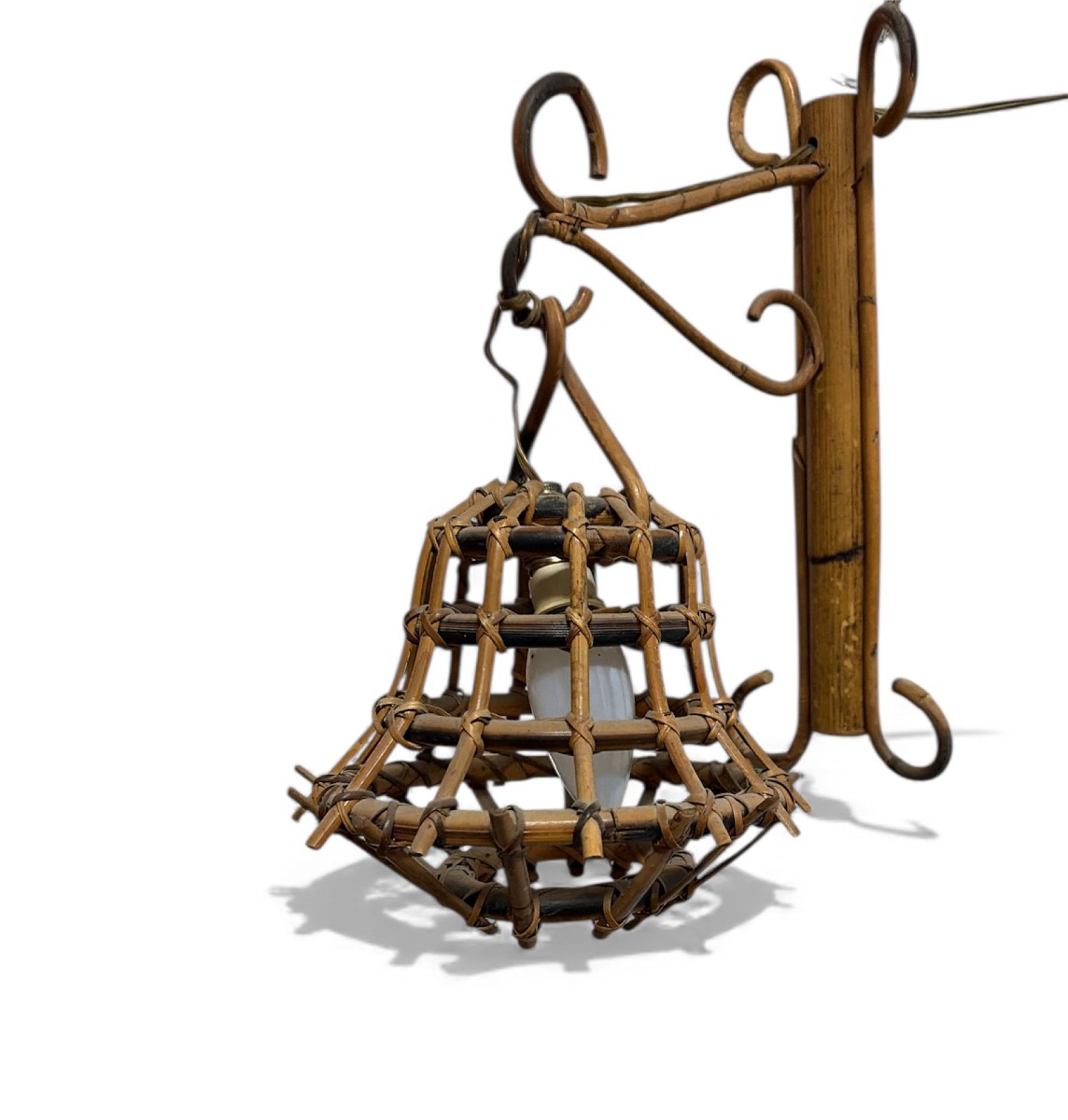 Coppia di Applique in rattan intrecciato, attribuito a Luis Sogno – Italia, anni ’50