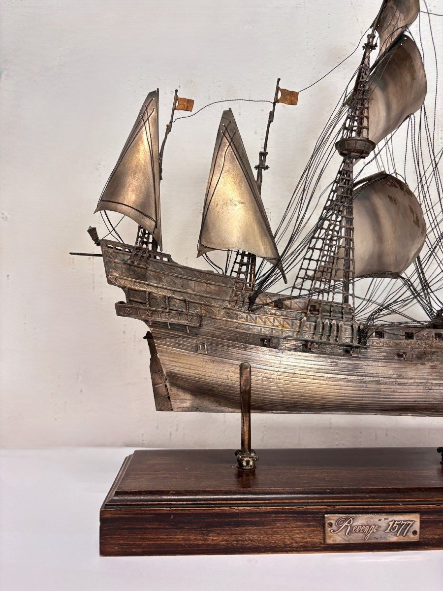 Modellino di veliero in argento 'Revenge 1577'-photo-4