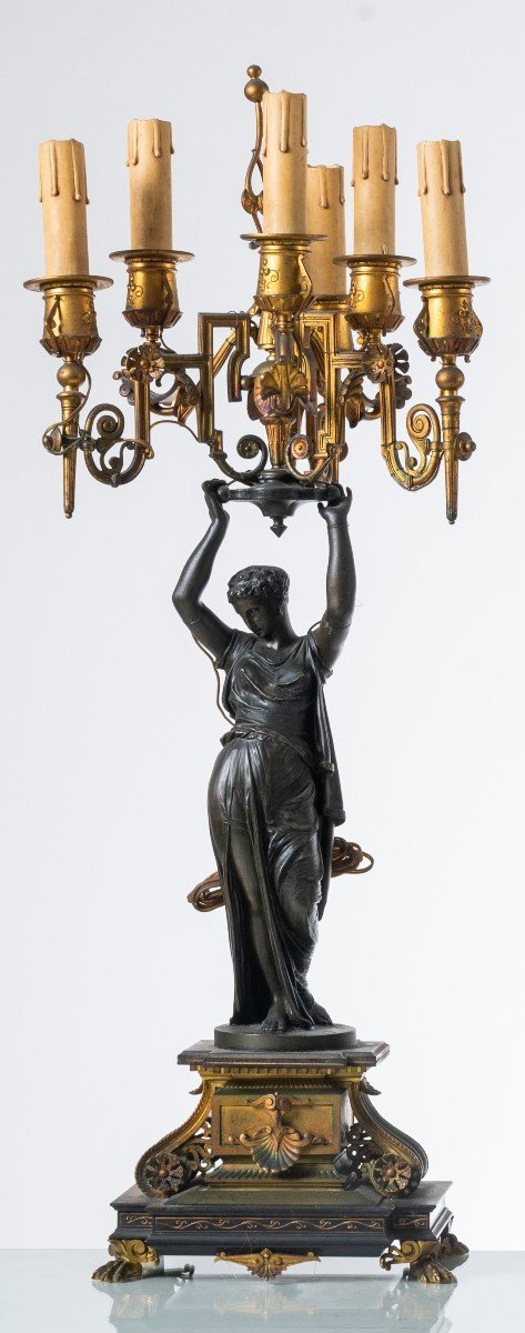 Trittico orologio in bronzo patinato -photo-3