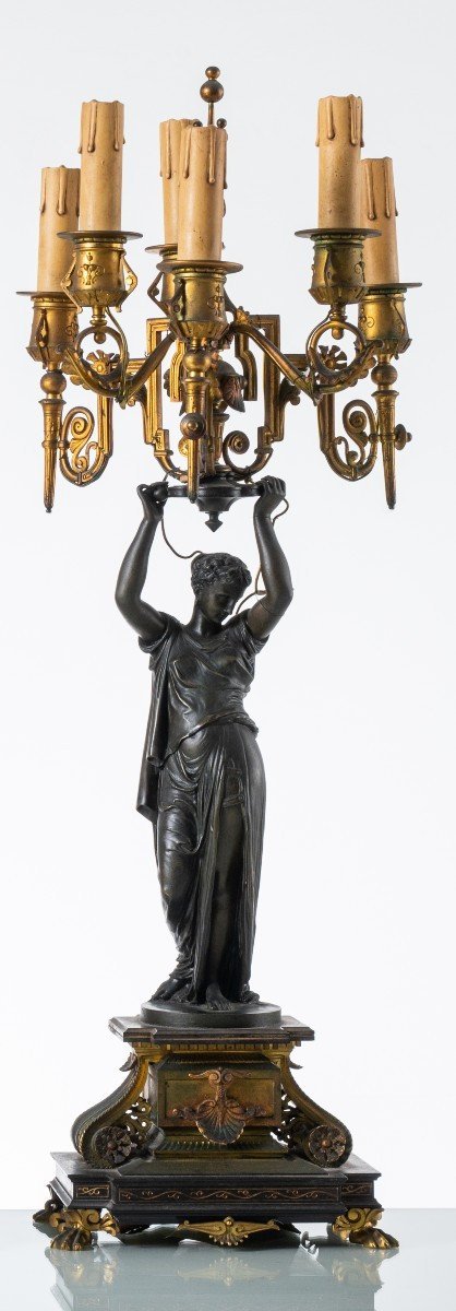 Trittico orologio in bronzo patinato -photo-4