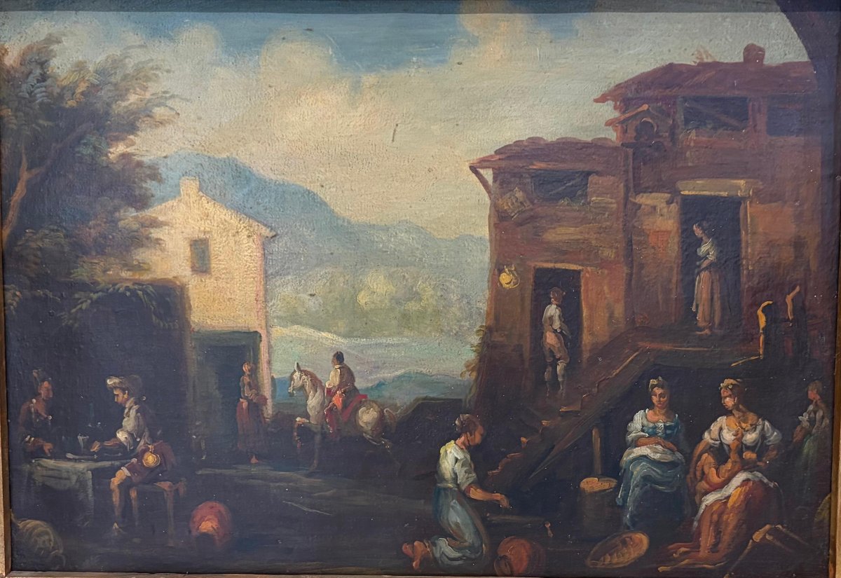 Coppia di dipinti di genere – Fine XIX secolo-photo-1