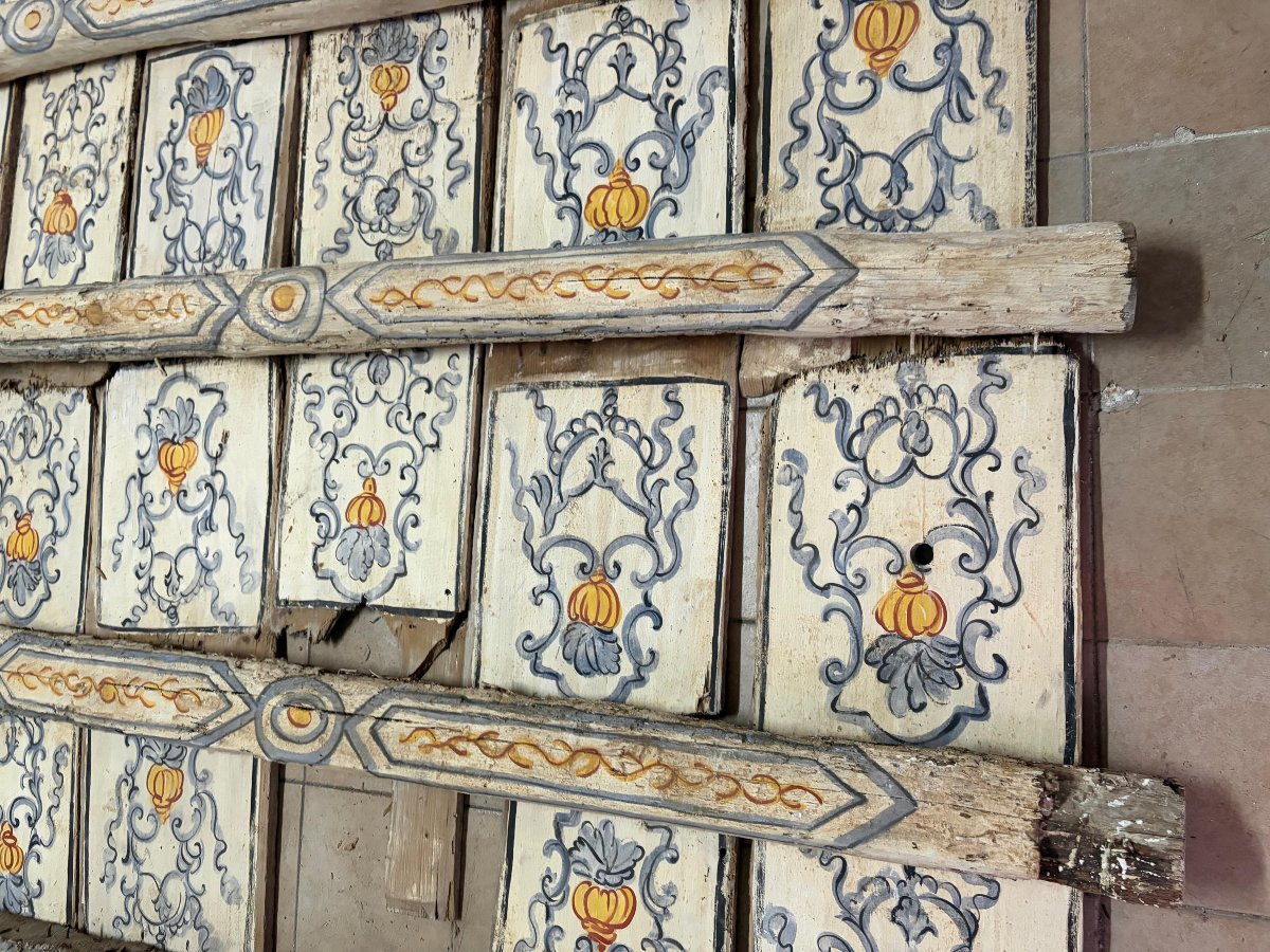 Antico soffitto in legno dipinto-photo-6
