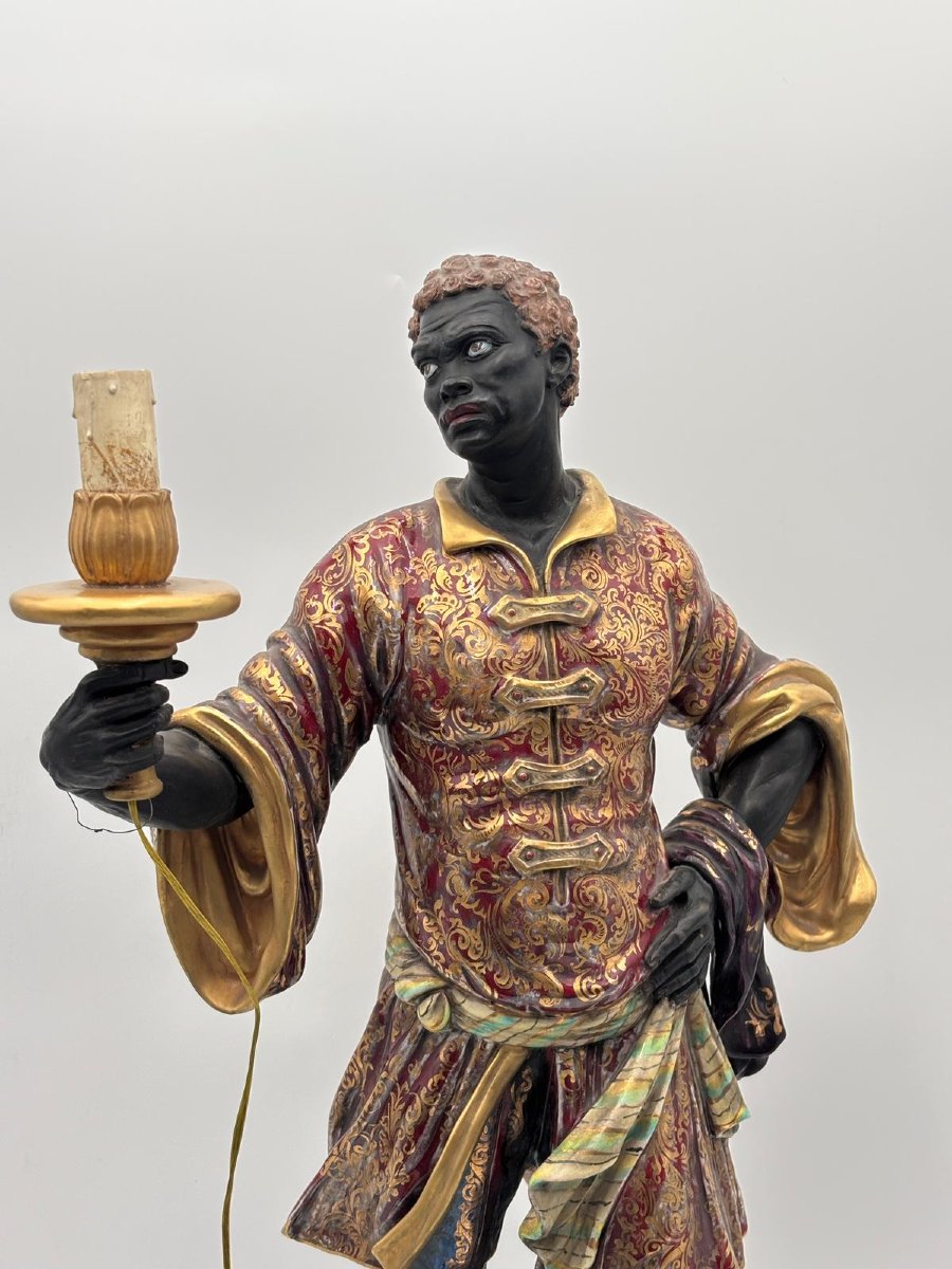 Lampada scultorea raffigurante Moretto – Manifattura italiana. 1930-photo-2