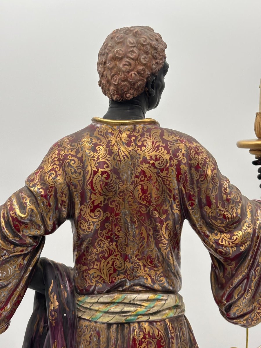 Lampada scultorea raffigurante Moretto – Manifattura italiana. 1930-photo-4