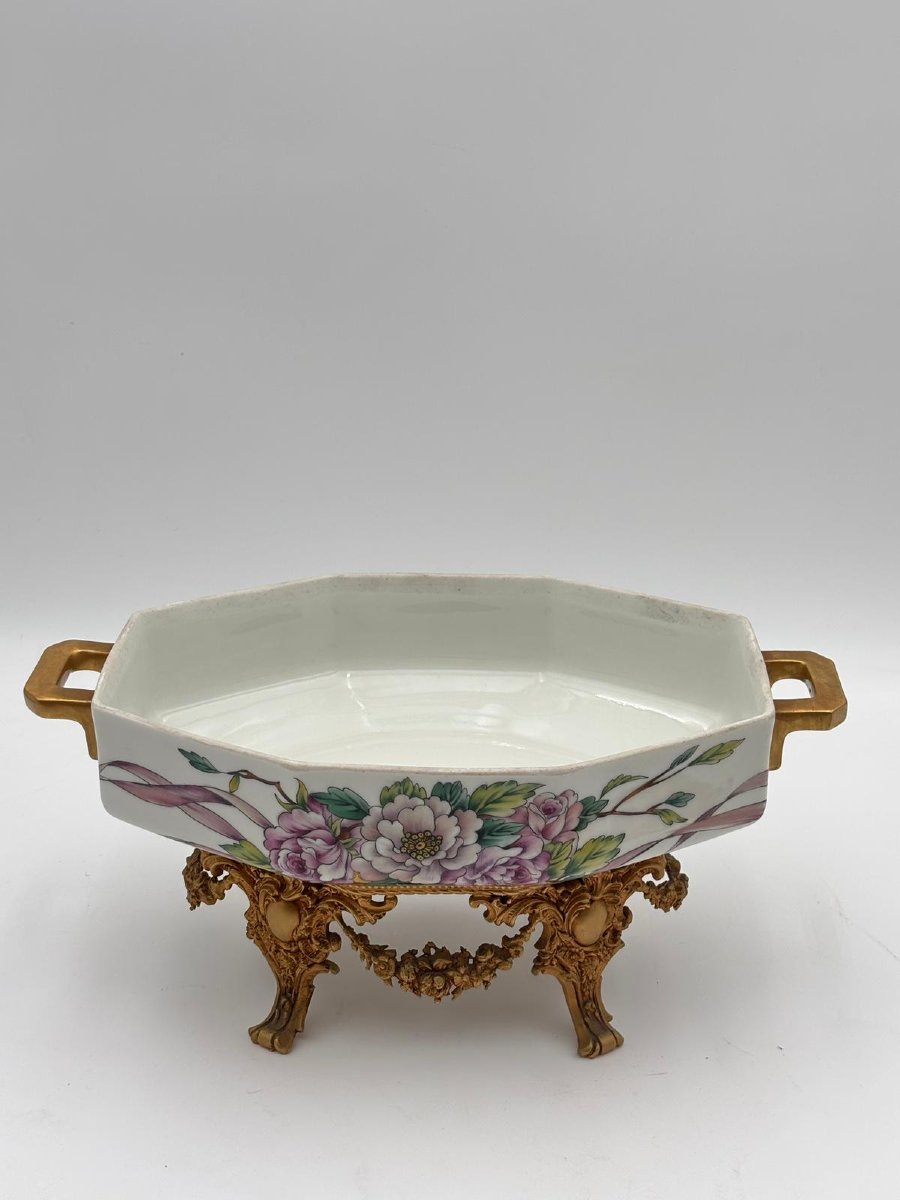 Coppa coperta decorativa in porcellana di Limoges – anni ’70-photo-3