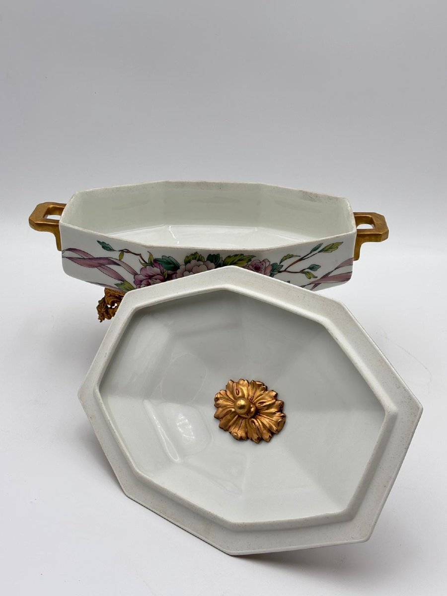 Coppa coperta decorativa in porcellana di Limoges – anni ’70-photo-4