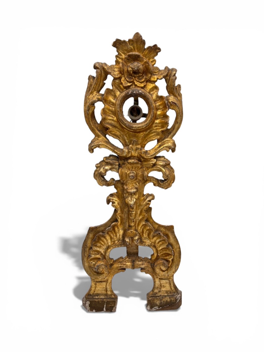 Coppia di reliquiari in legno scolpito e dorato XVIII secolo-photo-2