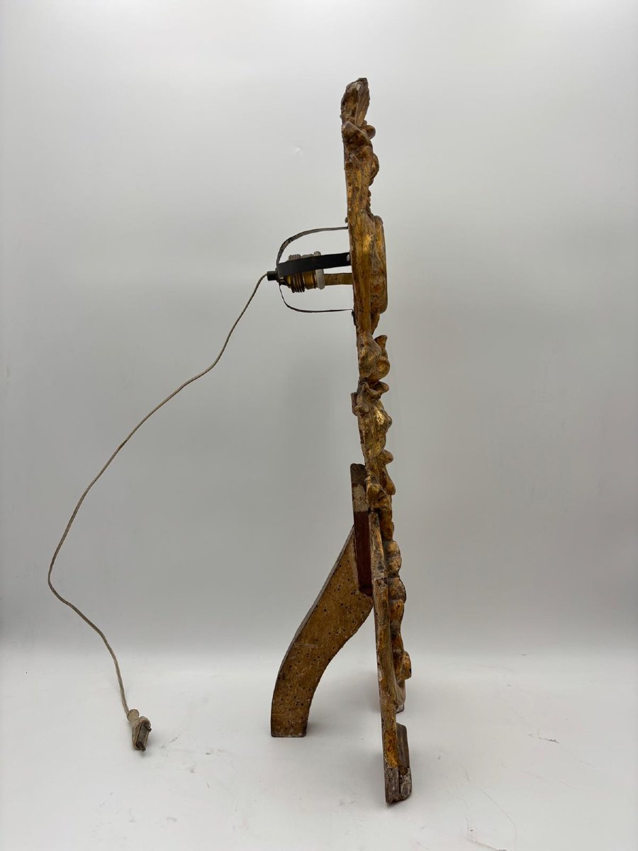 Coppia di reliquiari in legno scolpito e dorato XVIII secolo-photo-4