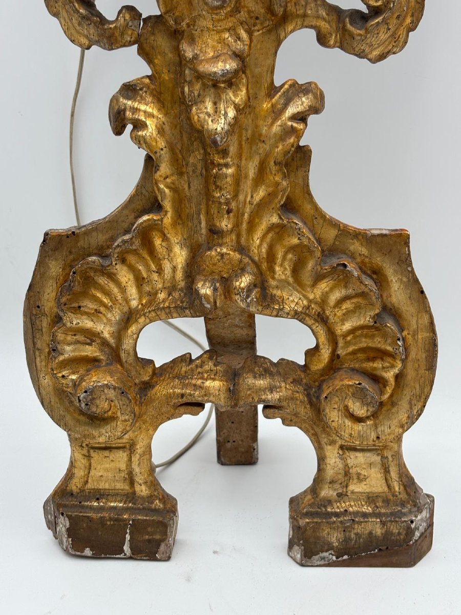 Coppia di reliquiari in legno scolpito e dorato XVIII secolo-photo-5