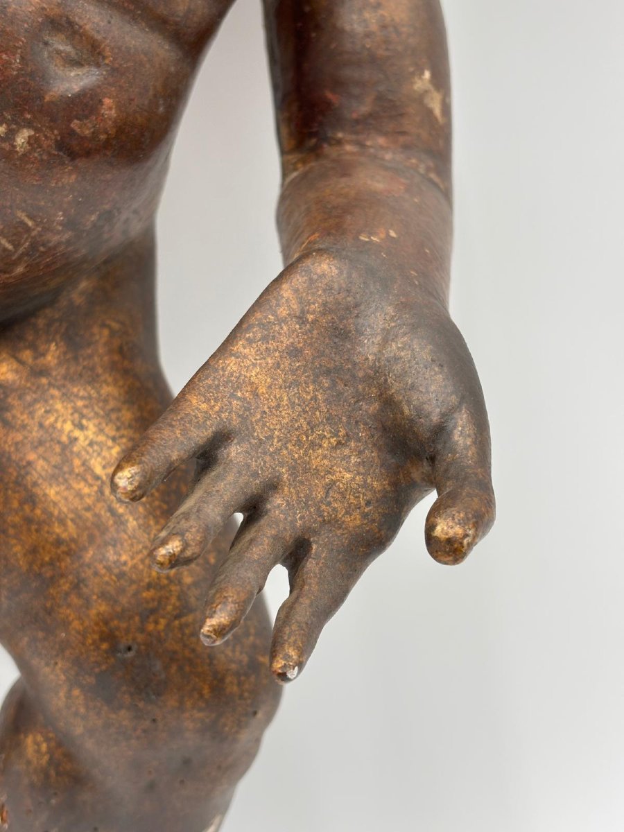Putto ligneo dorato – Italia, XVIII secolo-photo-1