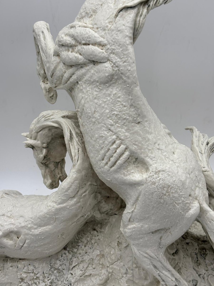 Gruppo scultorio raffigurante la lotta dei cavalli – inizi del XX secolo-photo-3