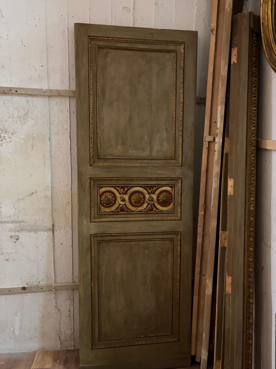 porta a quattro ante in legno intagliato e dorato, decorata su entrambi i lati – Italia, fine X-photo-1