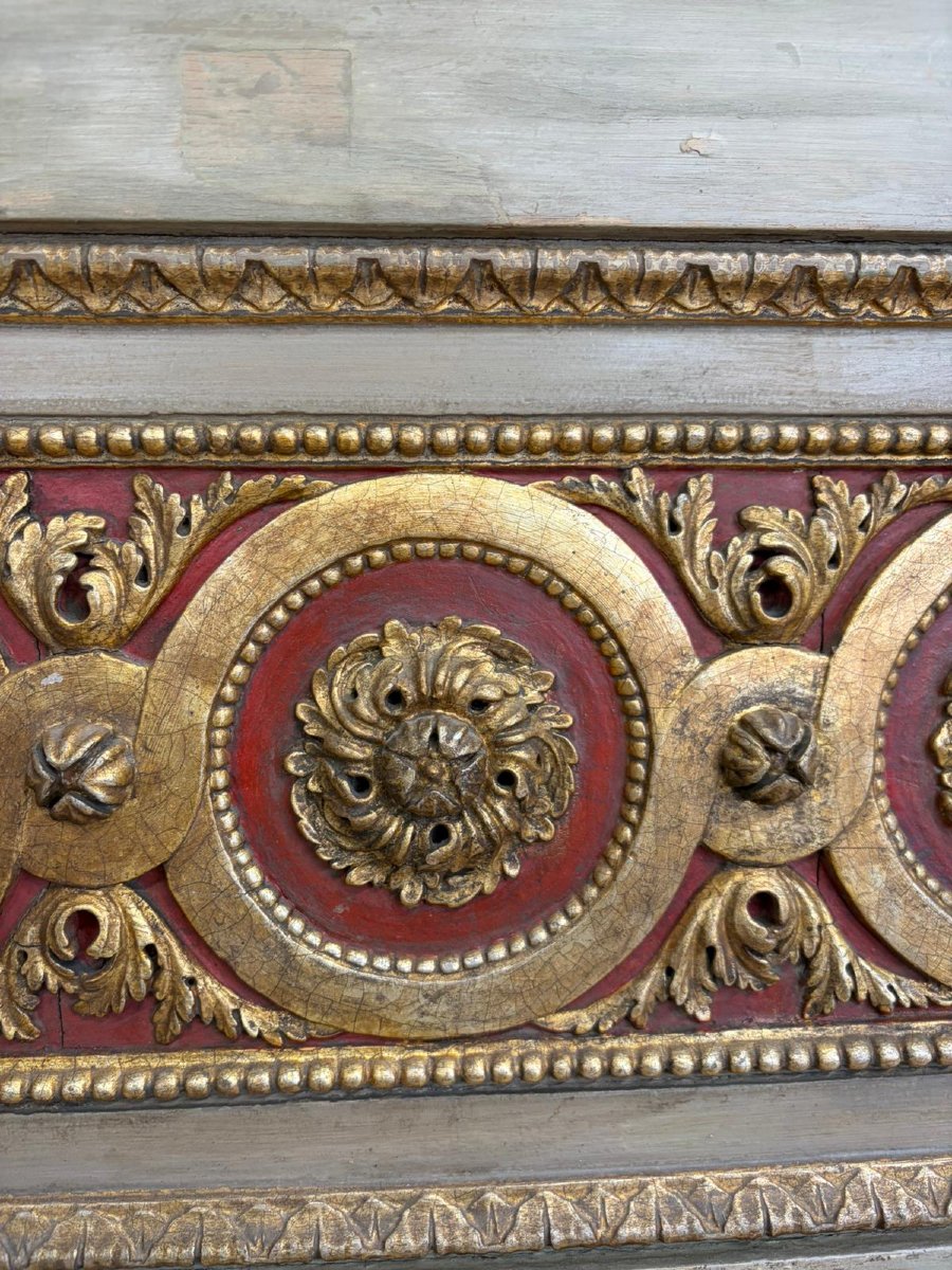 porta a quattro ante in legno intagliato e dorato, decorata su entrambi i lati – Italia, fine X-photo-5