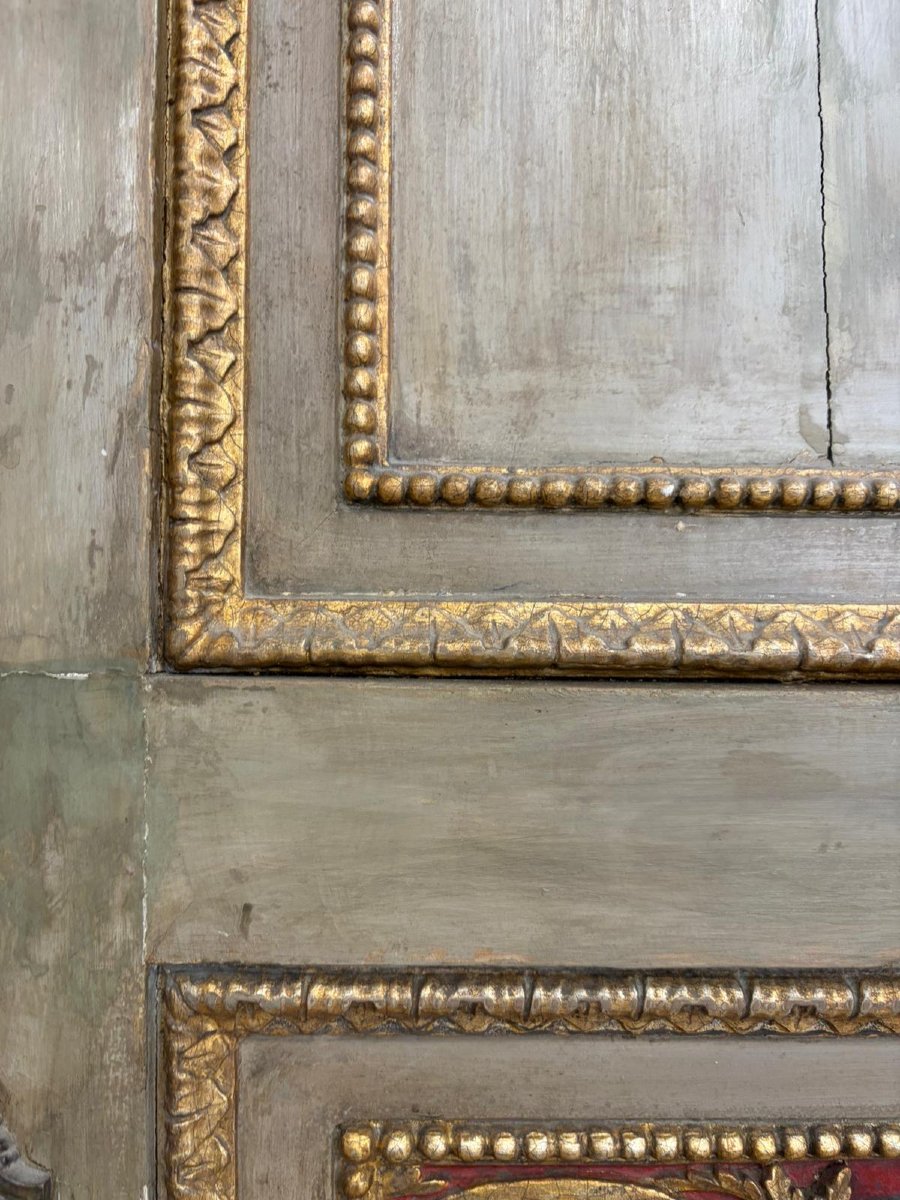 porta a quattro ante in legno intagliato e dorato, decorata su entrambi i lati – Italia, fine X-photo-6