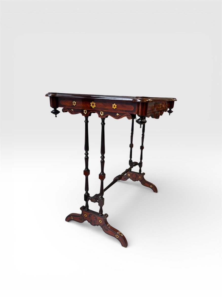 Tavolino inglese intarsiato – Seconda metà XIX secolo-photo-3