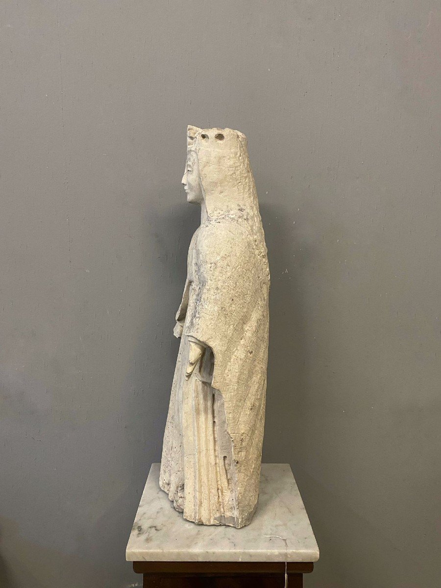 Vergine stante in pietra – Italia centrale, tra la fine del XIV e l’inizio del XV secolo-photo-3