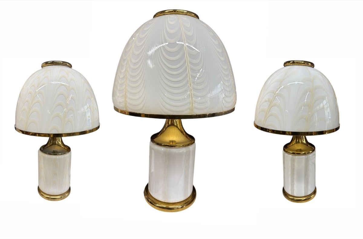 trittico di lumi da tavolo di Fabbian Illuminazione