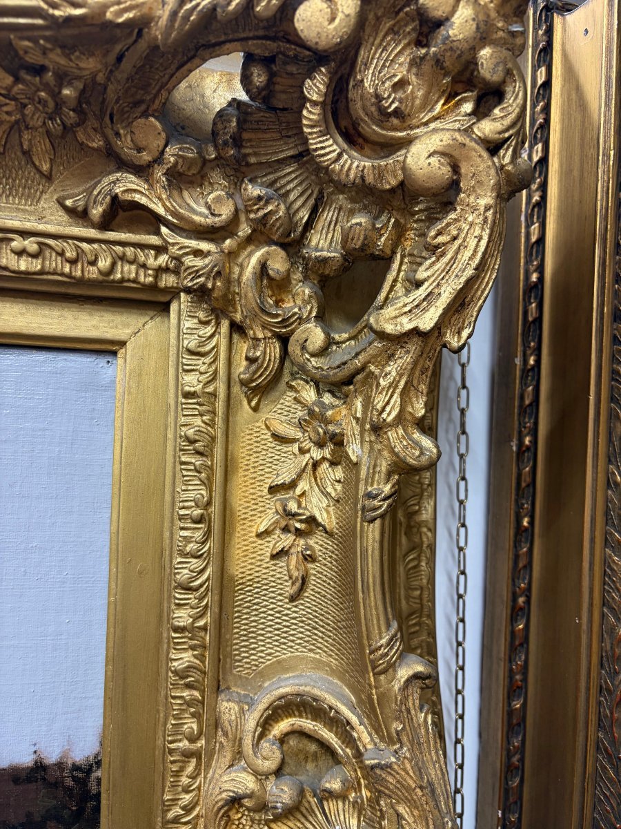 Albert Trotteyn (1868–1941) – “Strada di Villaggio” – Paesaggio rurale francese, olio su tela-photo-2