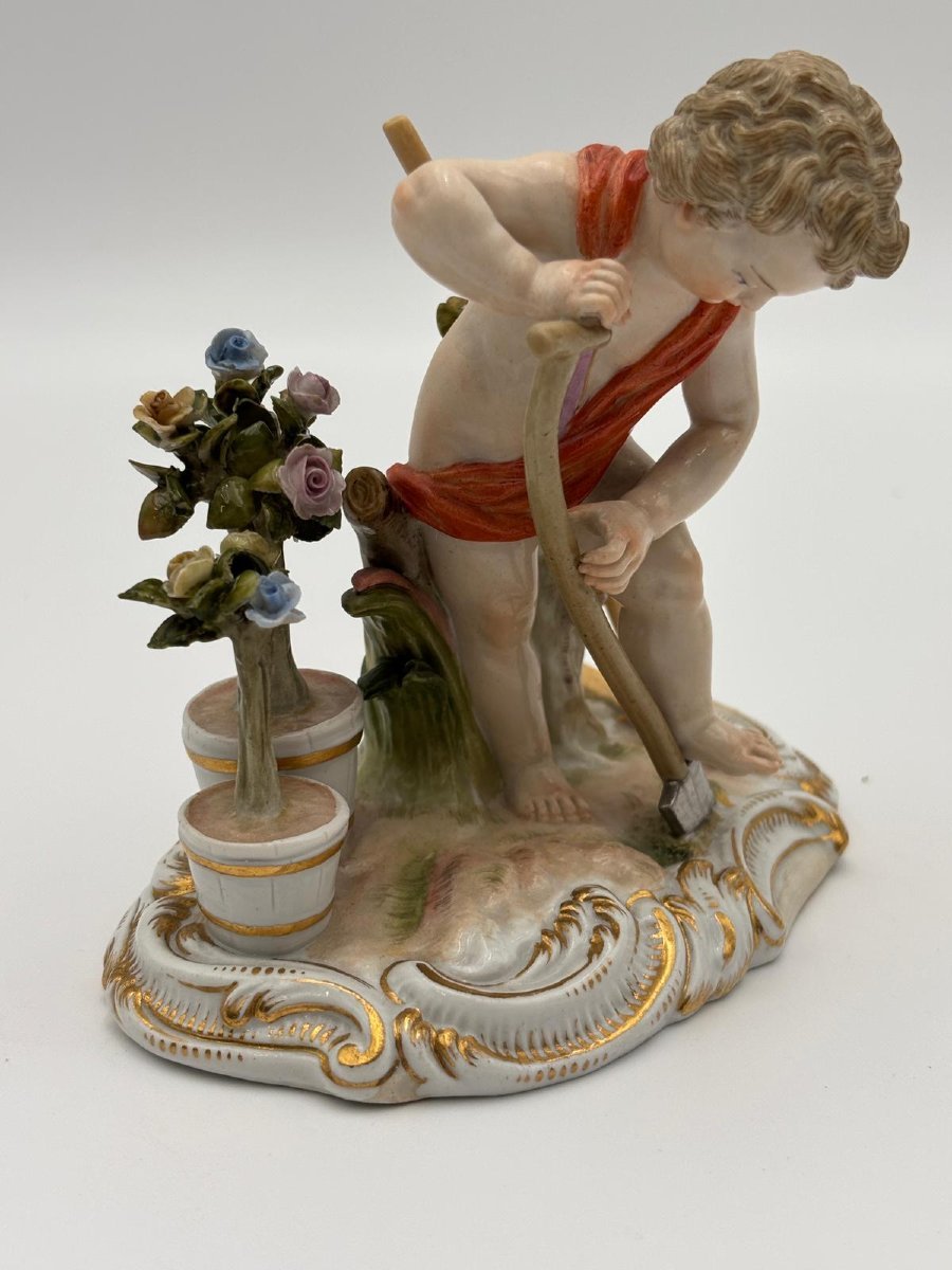 Putto giardiniere firmato Acier – Meissen-photo-2