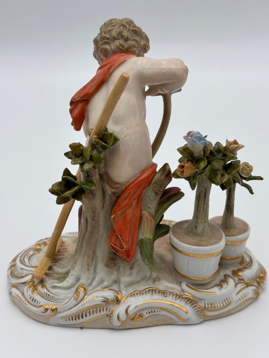 Putto giardiniere firmato Acier – Meissen-photo-3