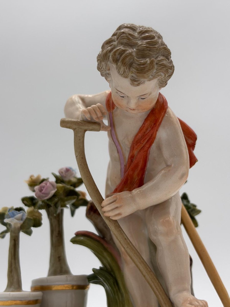 Putto giardiniere firmato Acier – Meissen-photo-2