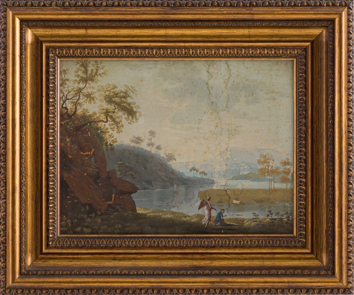 jean Pillèment (1728-1808) attribuito, 4 tempere su carta-photo-1