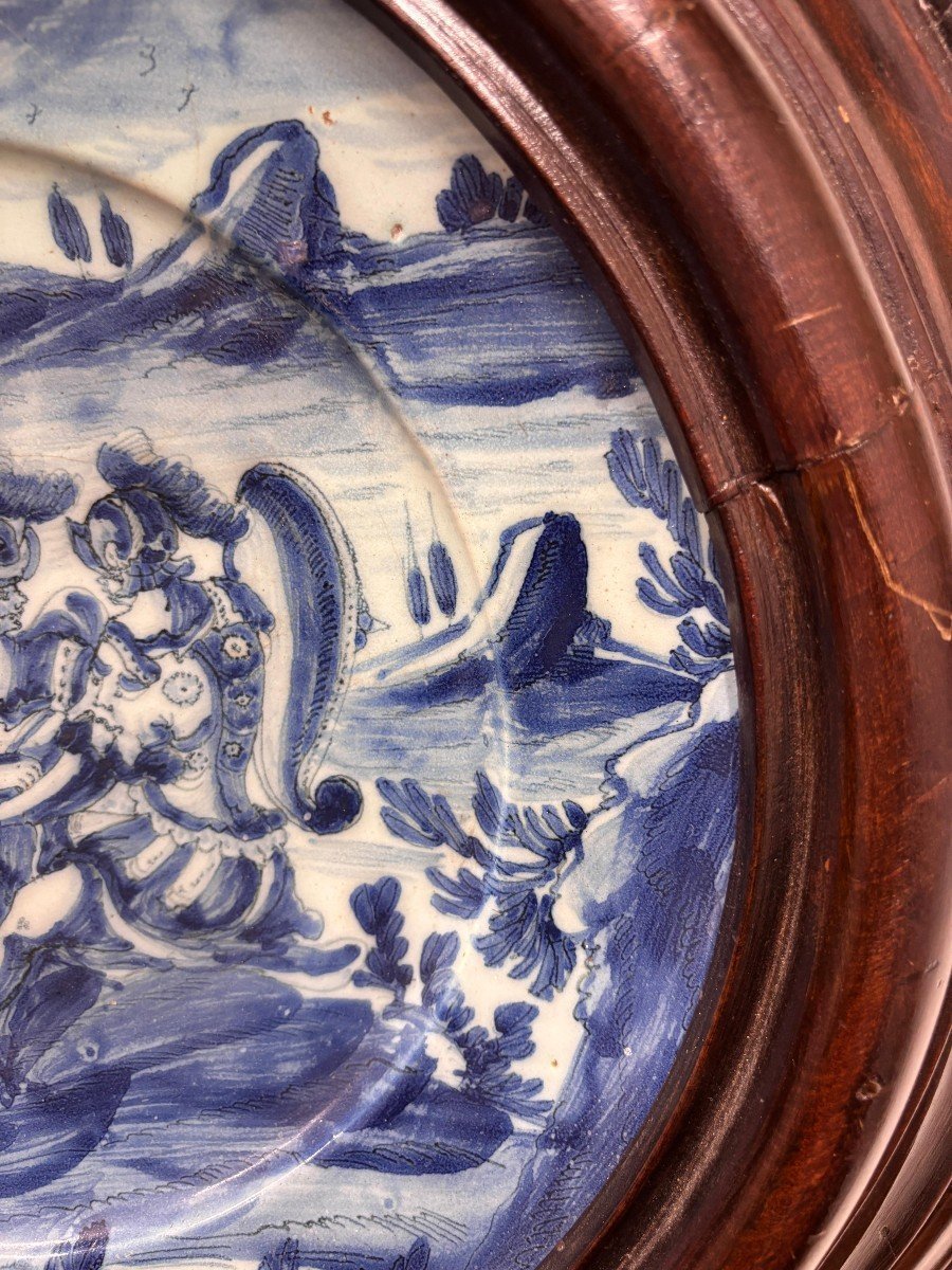 Antico Piatto In Maiolica Con Scena Mitologica-photo-3