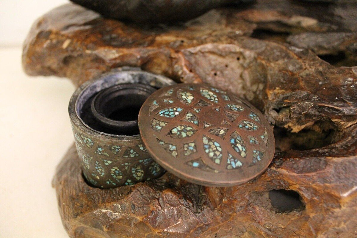 Gruppo scultoreo elefante e tigri Okimono-photo-3