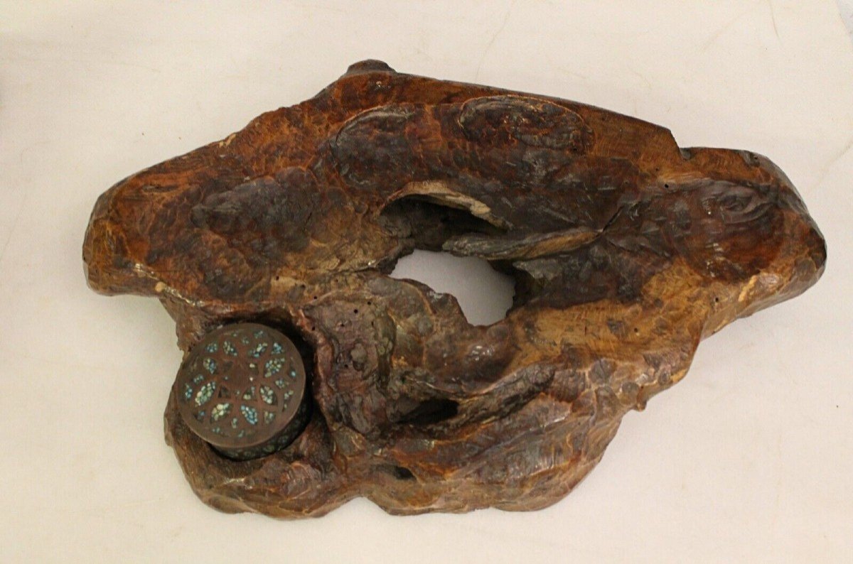 Gruppo scultoreo elefante e tigri Okimono-photo-4