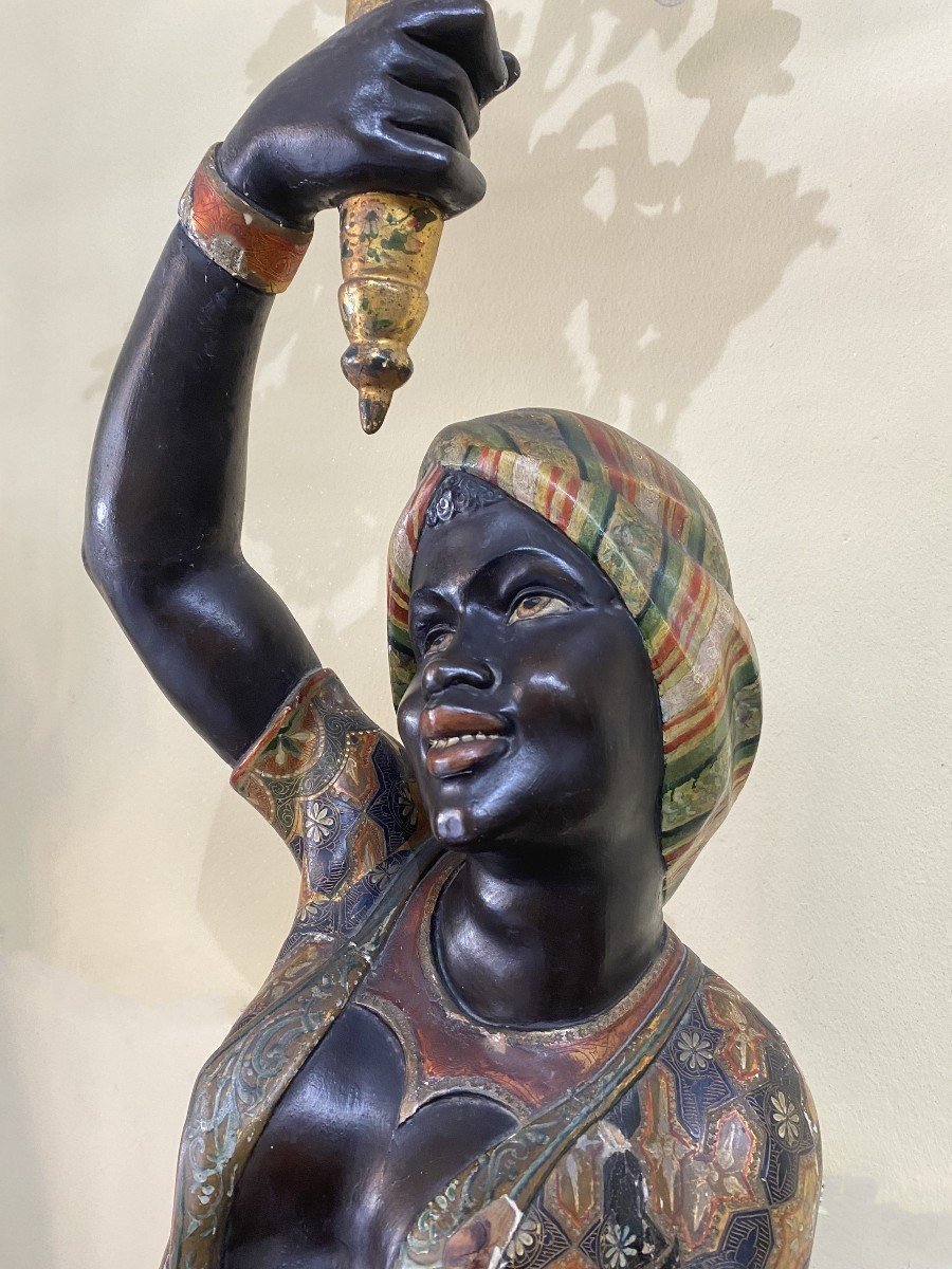 Coppia sculture Raffiguranti Mori , Venezia seconda metà del XVIII secolo-photo-2