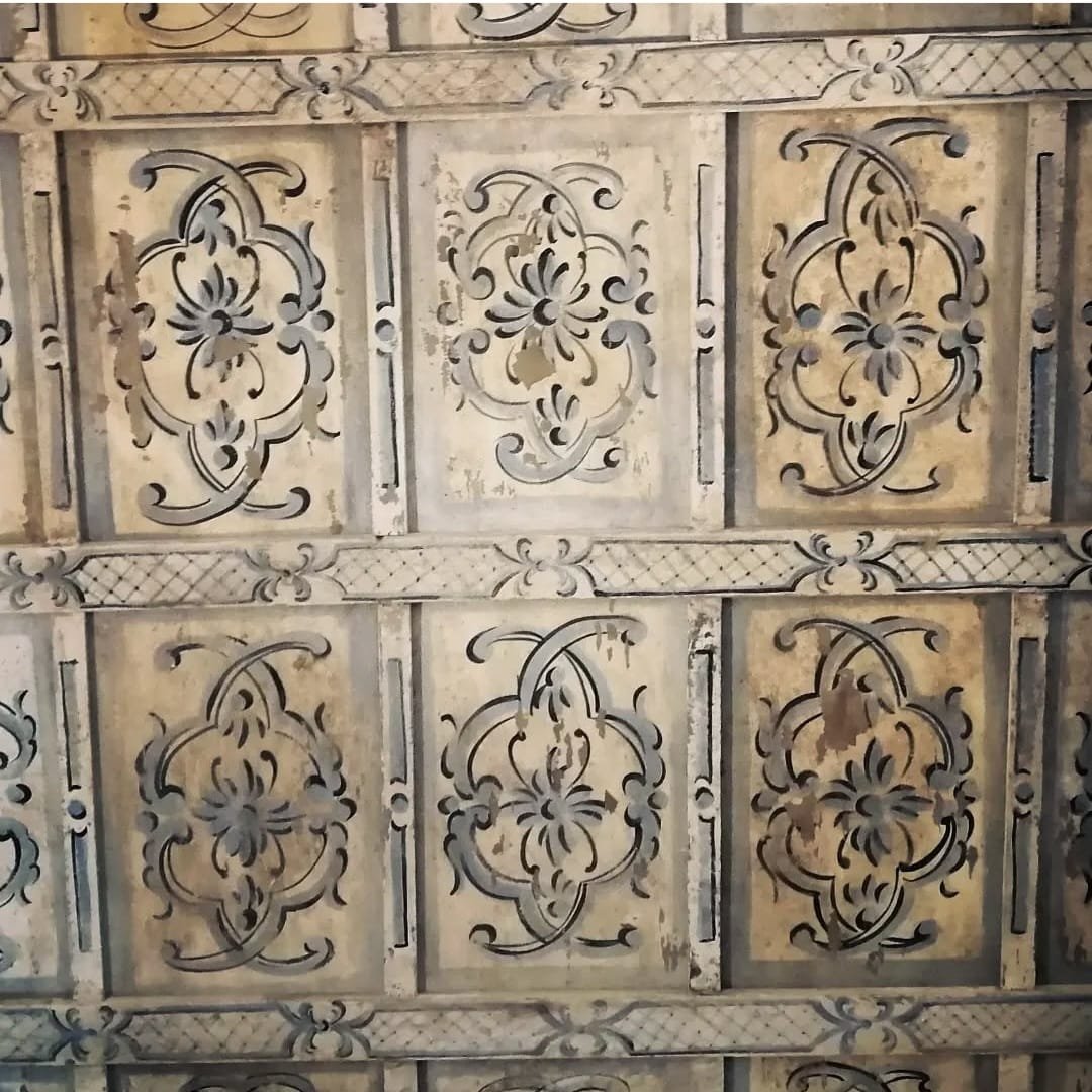 Antico soffitto in legno dipinto-photo-2