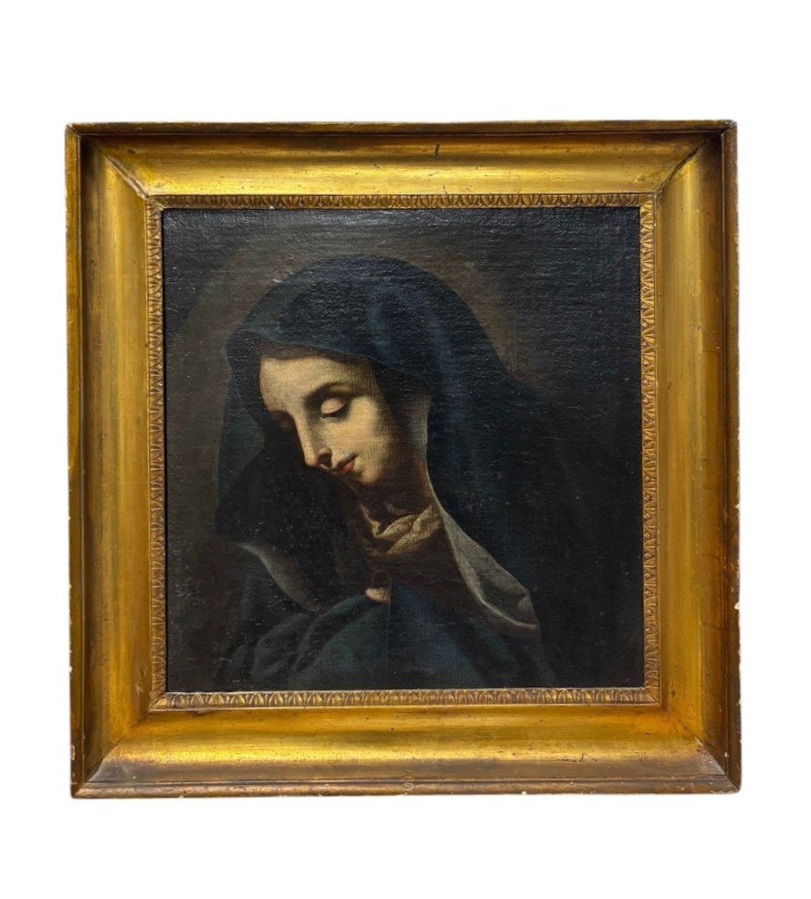 Olio su tela la Madonna addolorata 