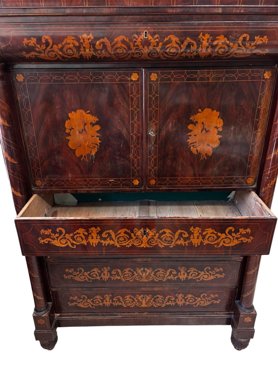 Chiffonier Carlo X, Ebanisteria Palermitana del XIX secolo.-photo-3