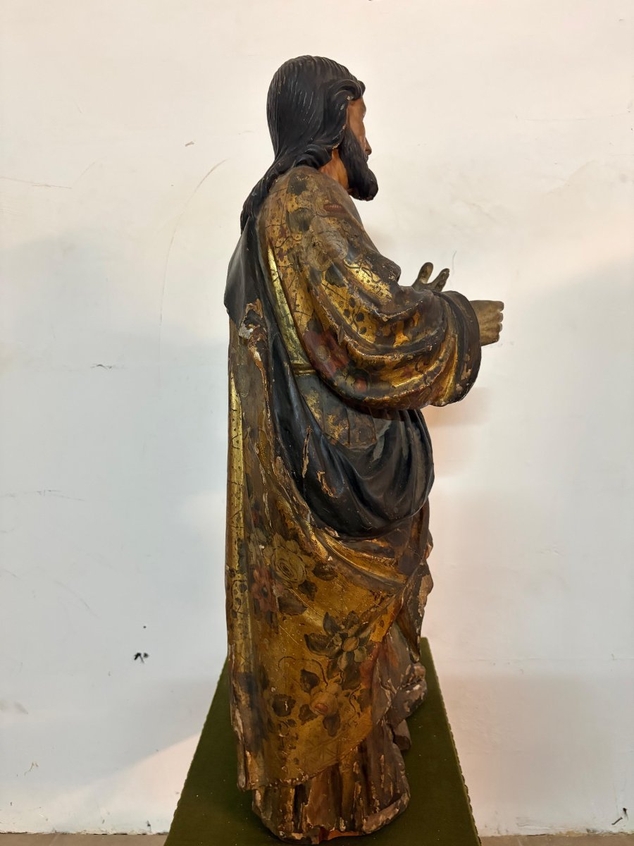 Scultura lignea policroma e dorata –San Luca Evangelista -photo-2