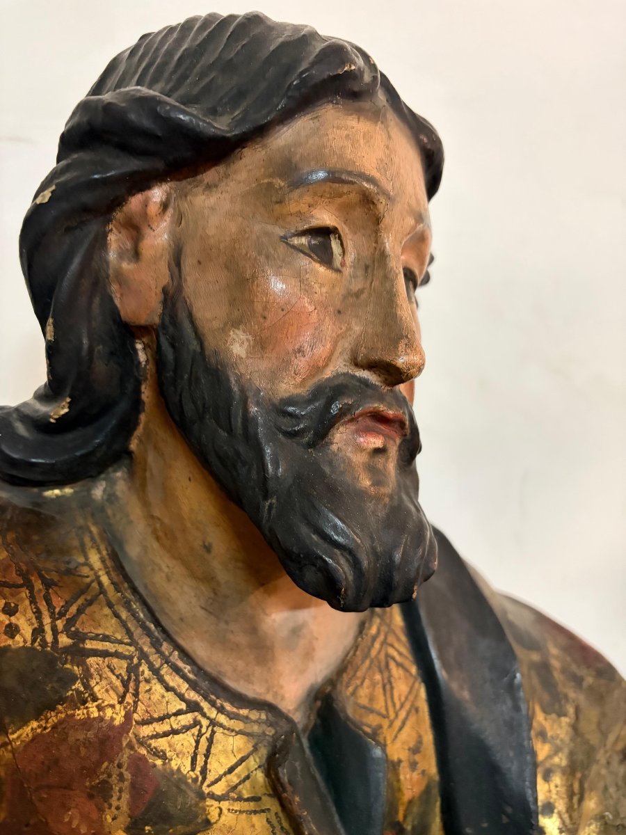 Scultura lignea policroma e dorata –San Luca Evangelista -photo-2