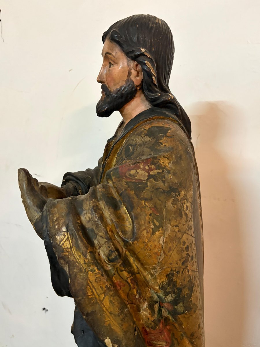 Scultura lignea policroma e dorata –San Luca Evangelista -photo-5