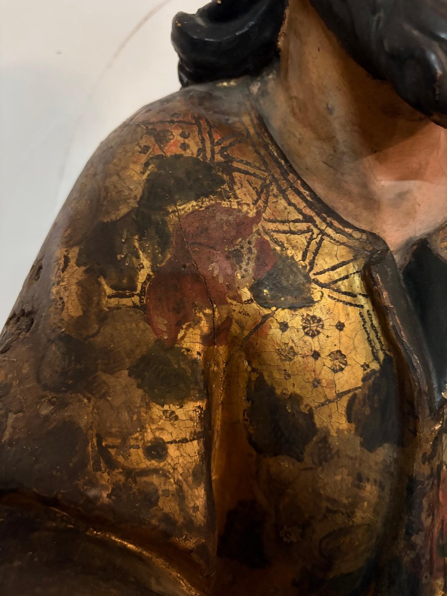 Scultura lignea policroma e dorata –San Luca Evangelista -photo-8