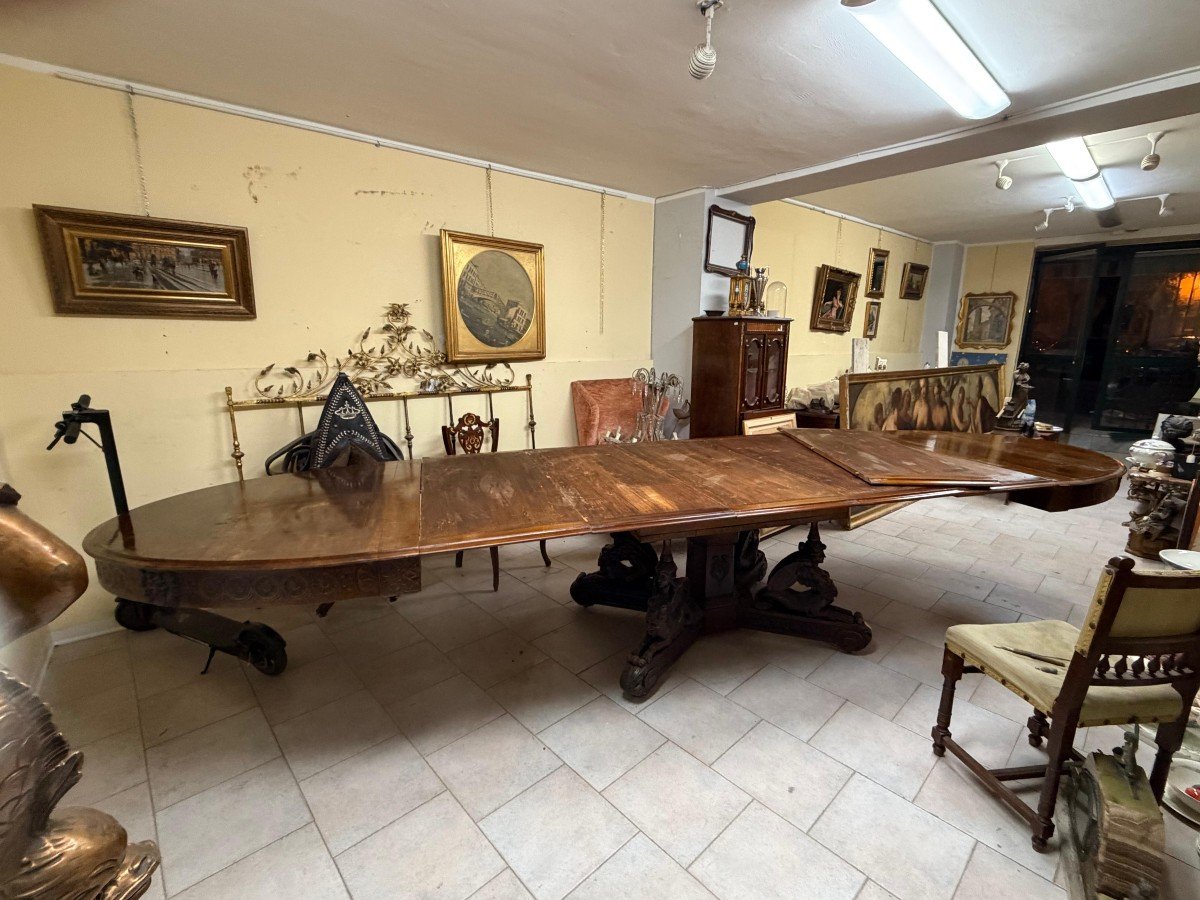 Importante tavolo da pranzo allungabile. Sicilia seconda metà del XIX secolo. -photo-3
