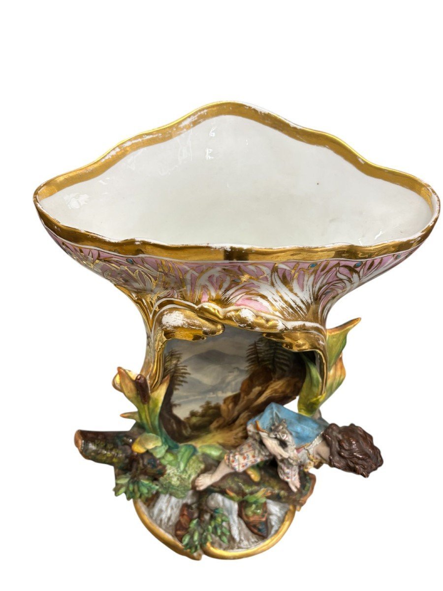 Coppia di grandi vasi in porcellana Vecchia Parigi, Francia 1830-1860.-photo-3