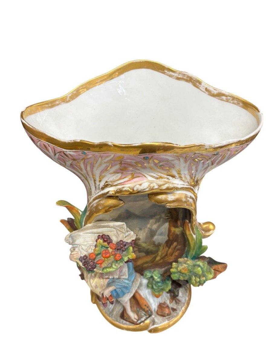 Coppia di grandi vasi in porcellana Vecchia Parigi, Francia 1830-1860.-photo-4