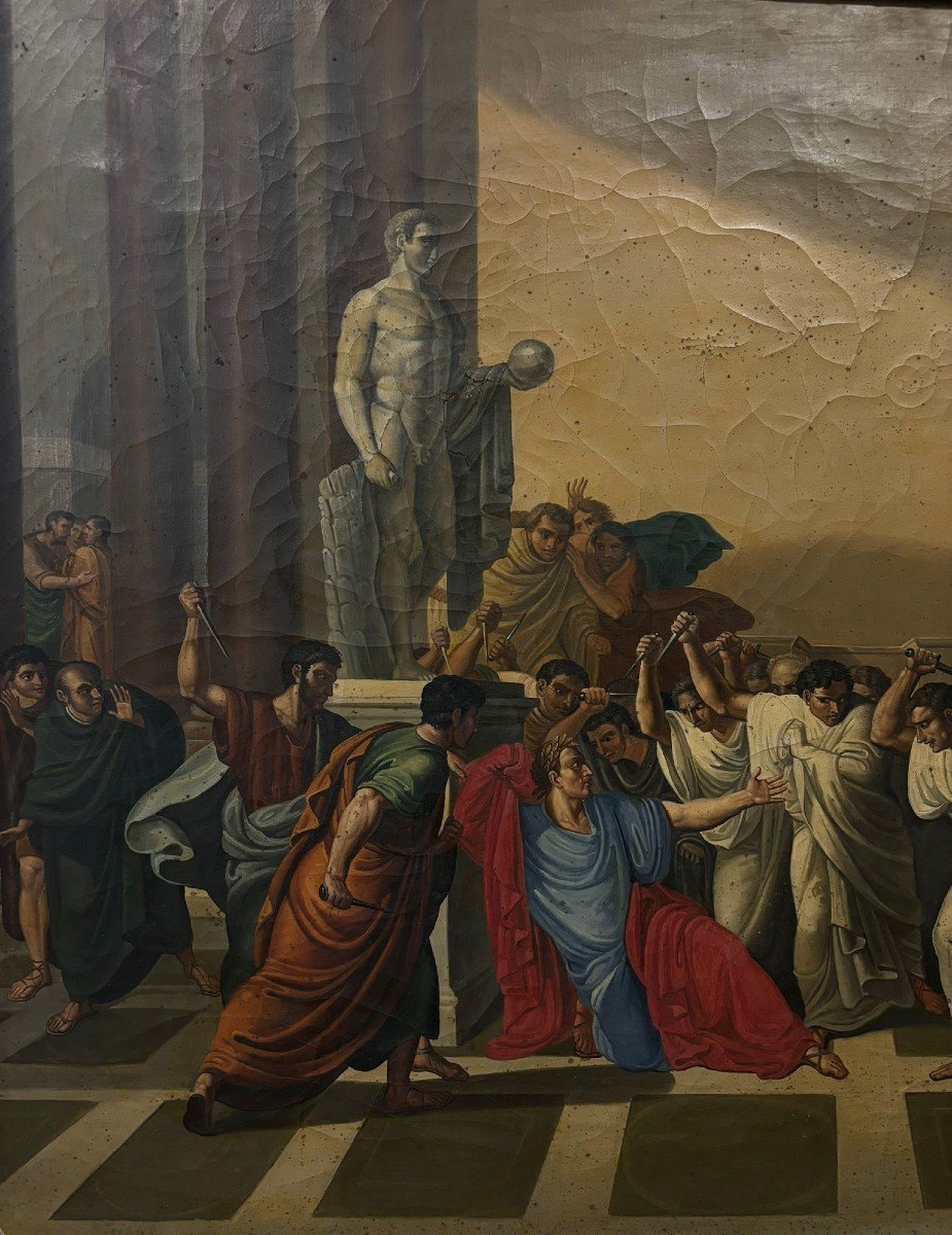 Olio su tela raffigurante la morte di Cesare-photo-2