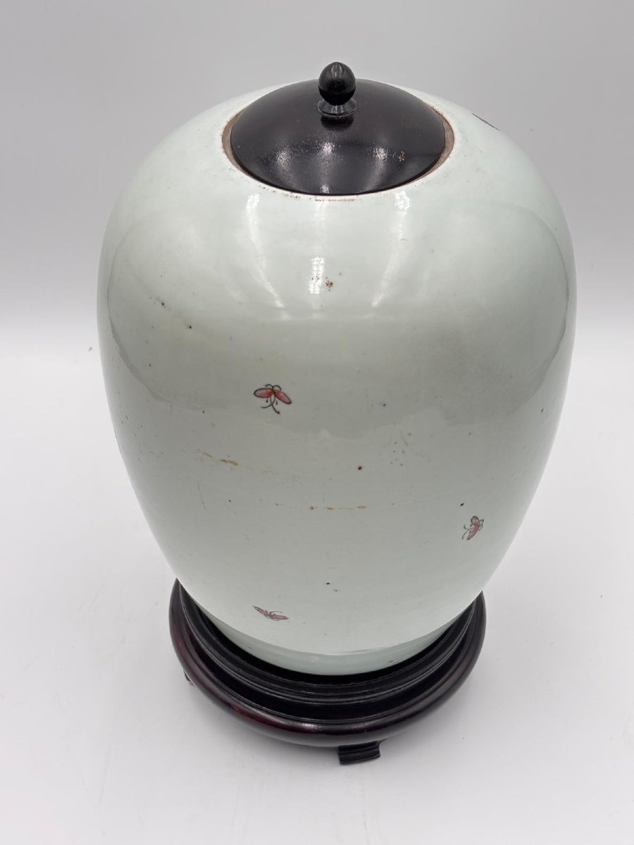 Vaso Cinese in Porcellana Decorata con Uccelli e Rami Fioriti-photo-3