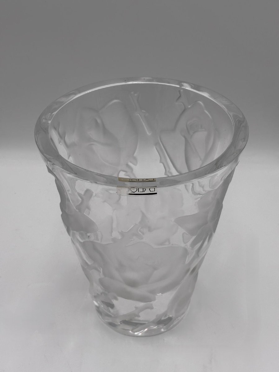Lalique – Vaso “Ispahan Rose” in cristallo satinato-photo-4
