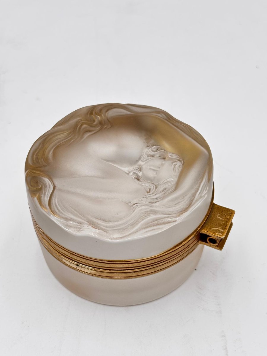 Cofanetto Lalique France in Cristallo Satinato con Figura Femminile – Art Nouveau-photo-4