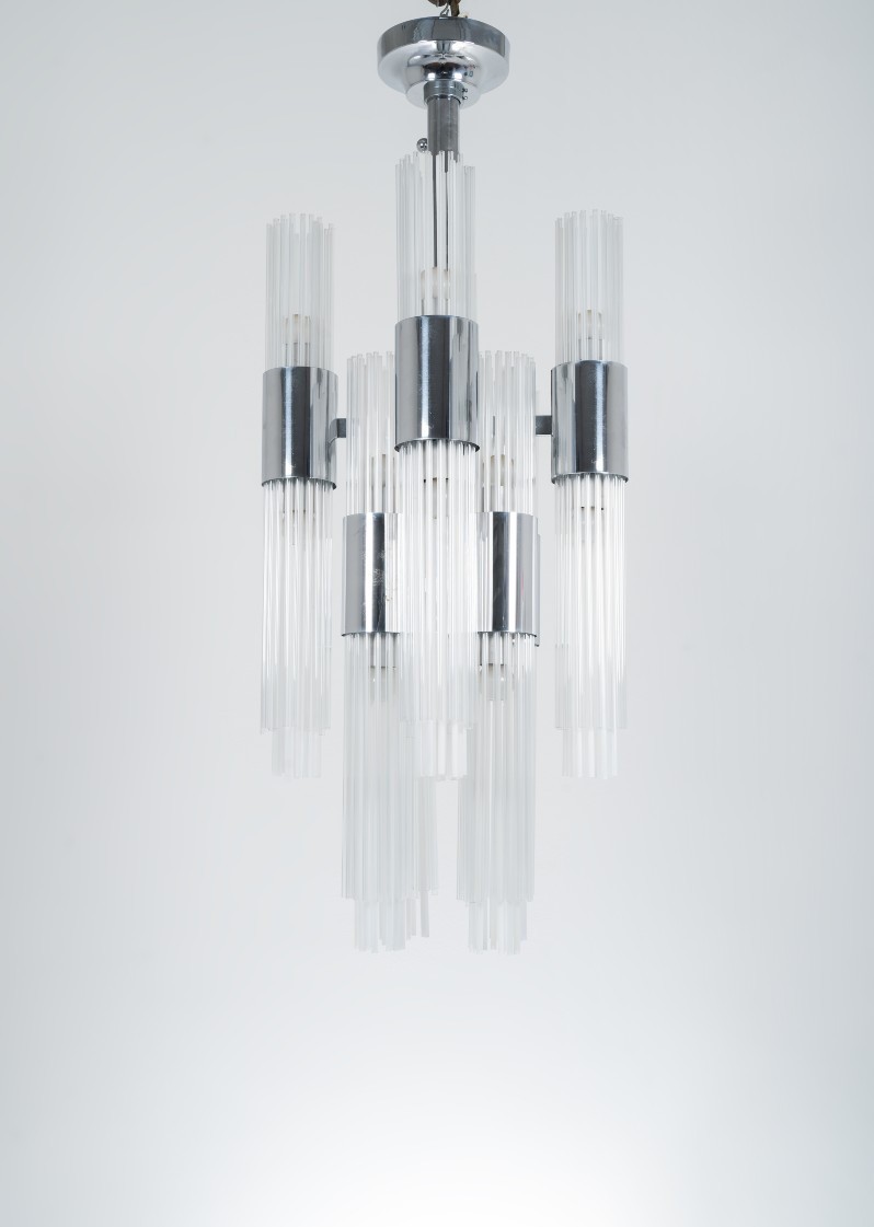 Venini lampada a sospensione, produzione Murano. Italia 1970.