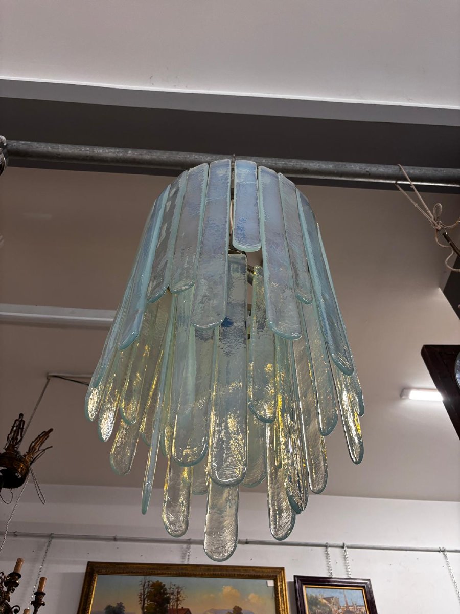 Lampadario “Waterfall” Carlo Nason per Mazzega, realizzato in vetro di murano negli anni ’70.-photo-2