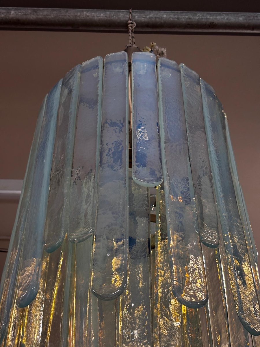 Lampadario “Waterfall” Carlo Nason per Mazzega, realizzato in vetro di murano negli anni ’70.-photo-3