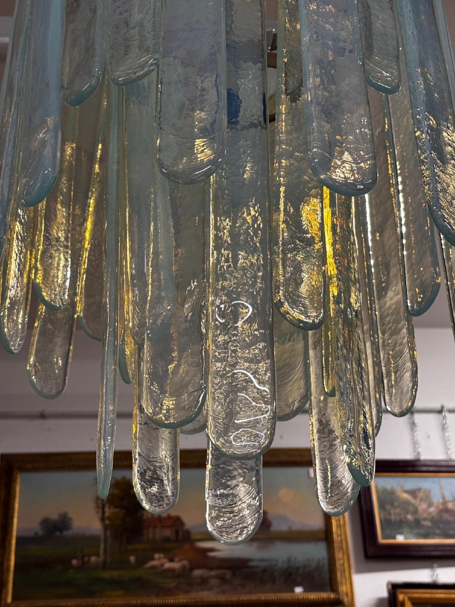 Lampadario “Waterfall” Carlo Nason per Mazzega, realizzato in vetro di murano negli anni ’70.-photo-4