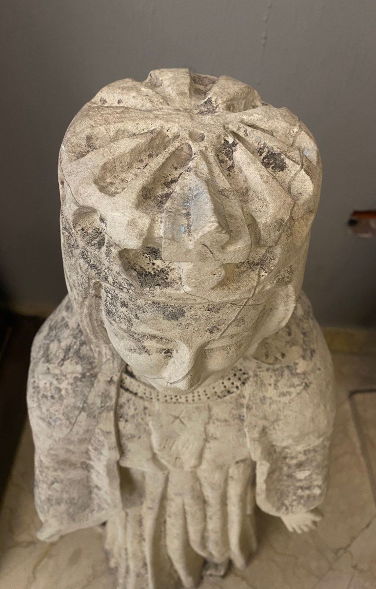 Vergine stante in pietra – Italia centrale, tra la fine del XIV e l’inizio del XV secolo-photo-4